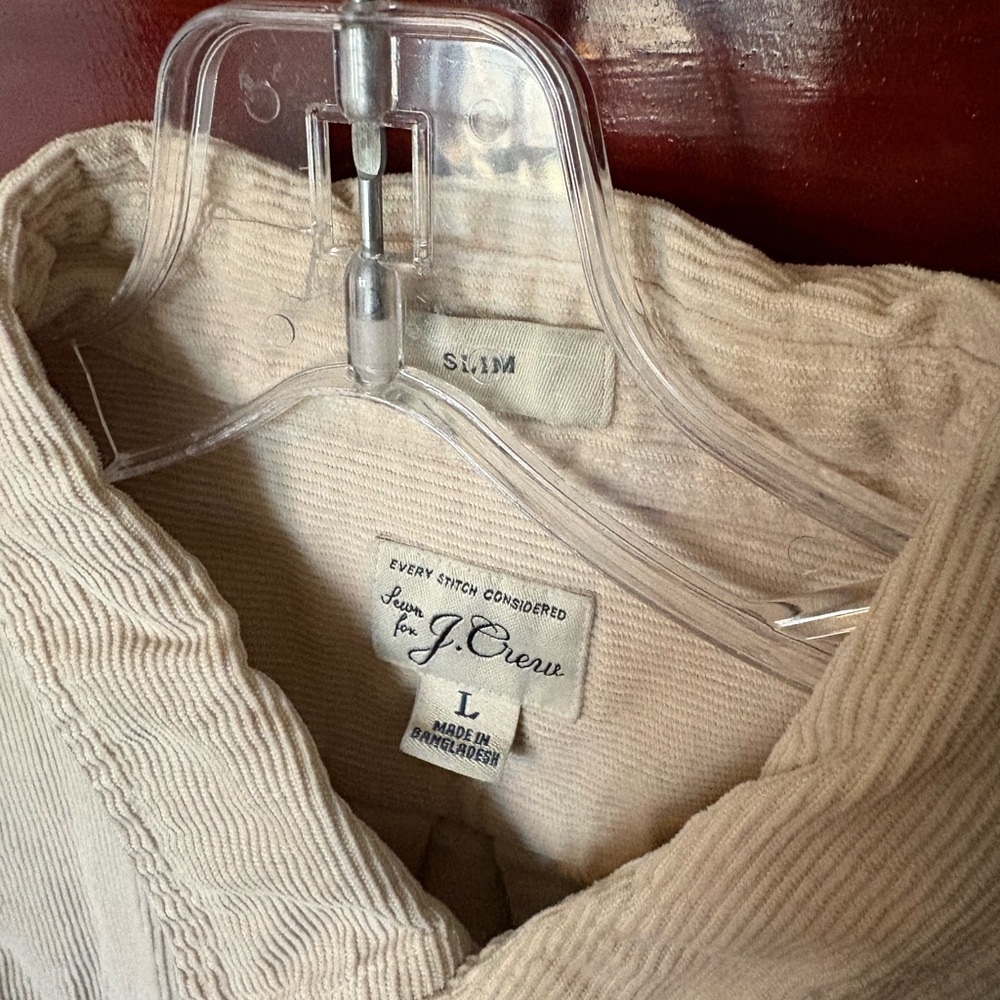 J.Crew Slim Cream Corduroy Shirt Jacket